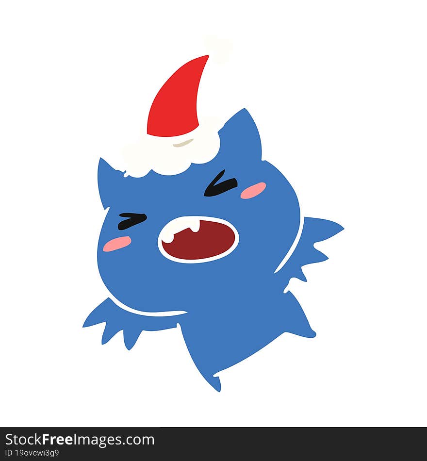 christmas cartoon of kawaii bat