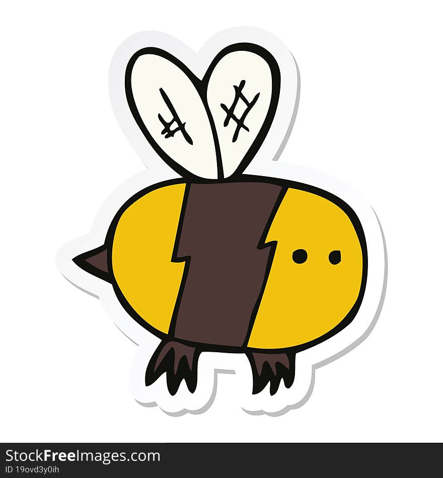 sticker of a cartoon bee