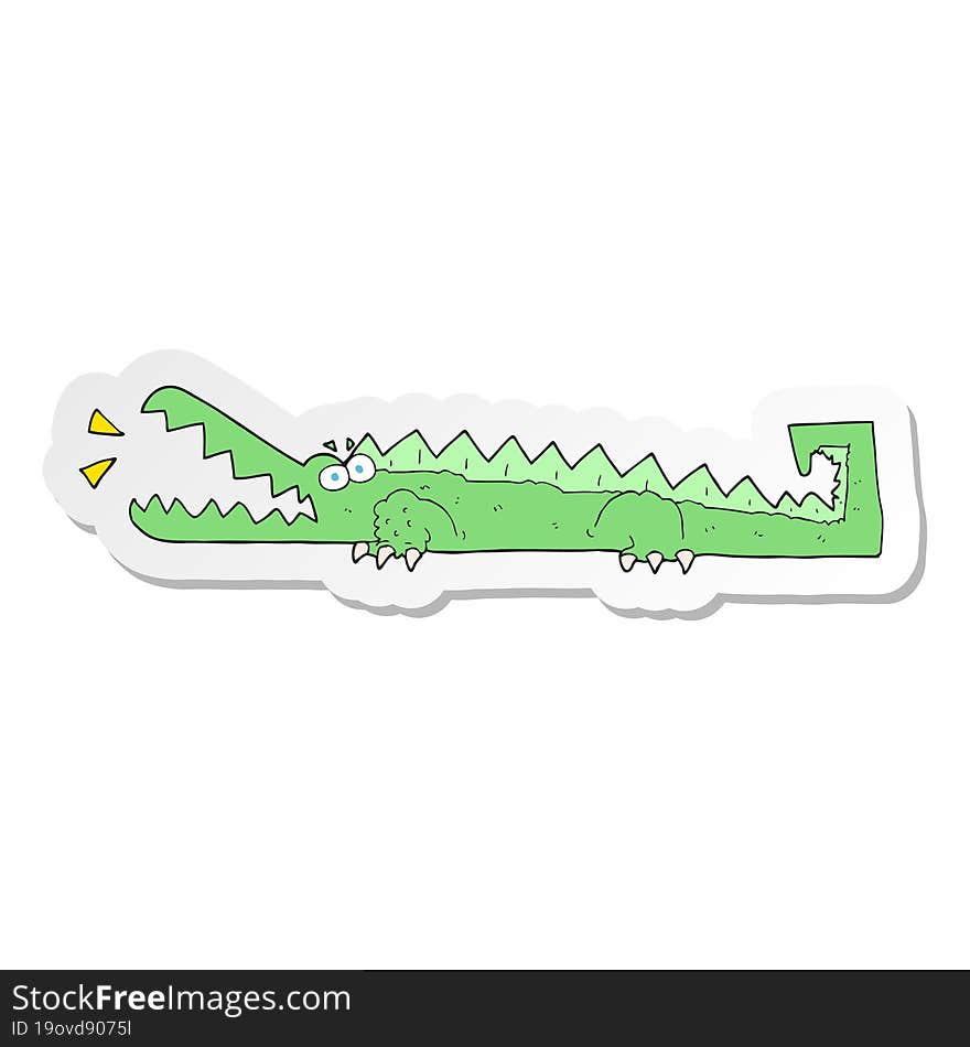 sticker of a cartoon crocodile