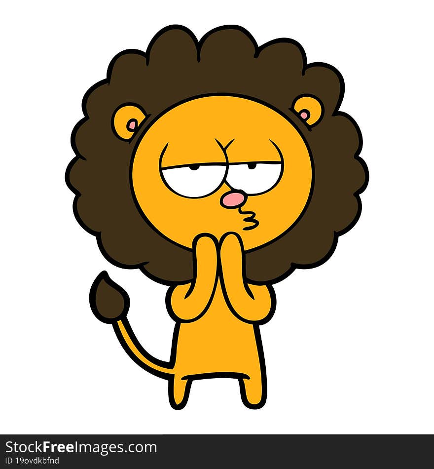 cartoon lion considering. cartoon lion considering