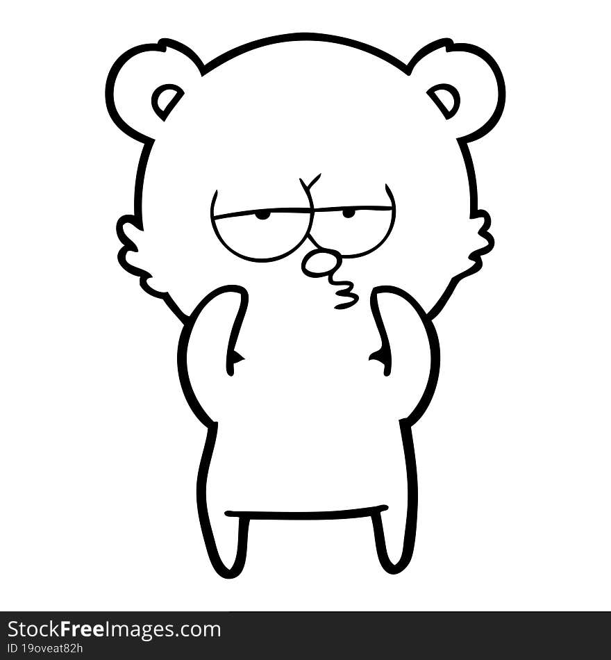 bored bear cartoon. bored bear cartoon