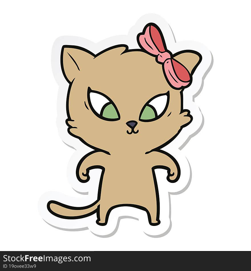 sticker of a cartoon cat