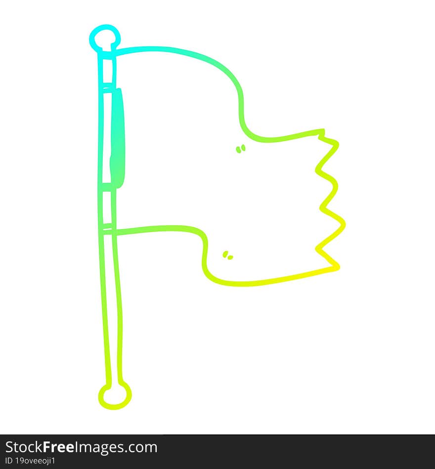 Cold Gradient Line Drawing Cartoon Red Flag