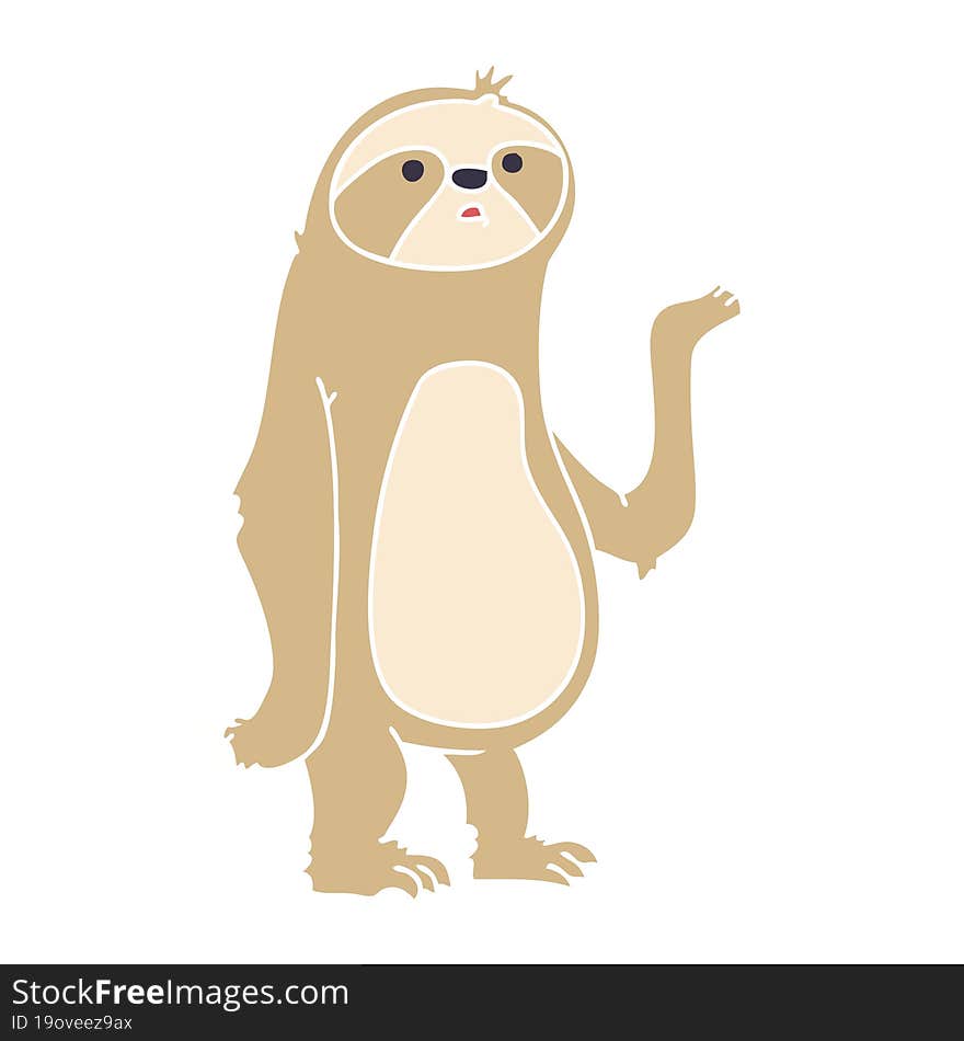 quirky hand drawn cartoon sloth