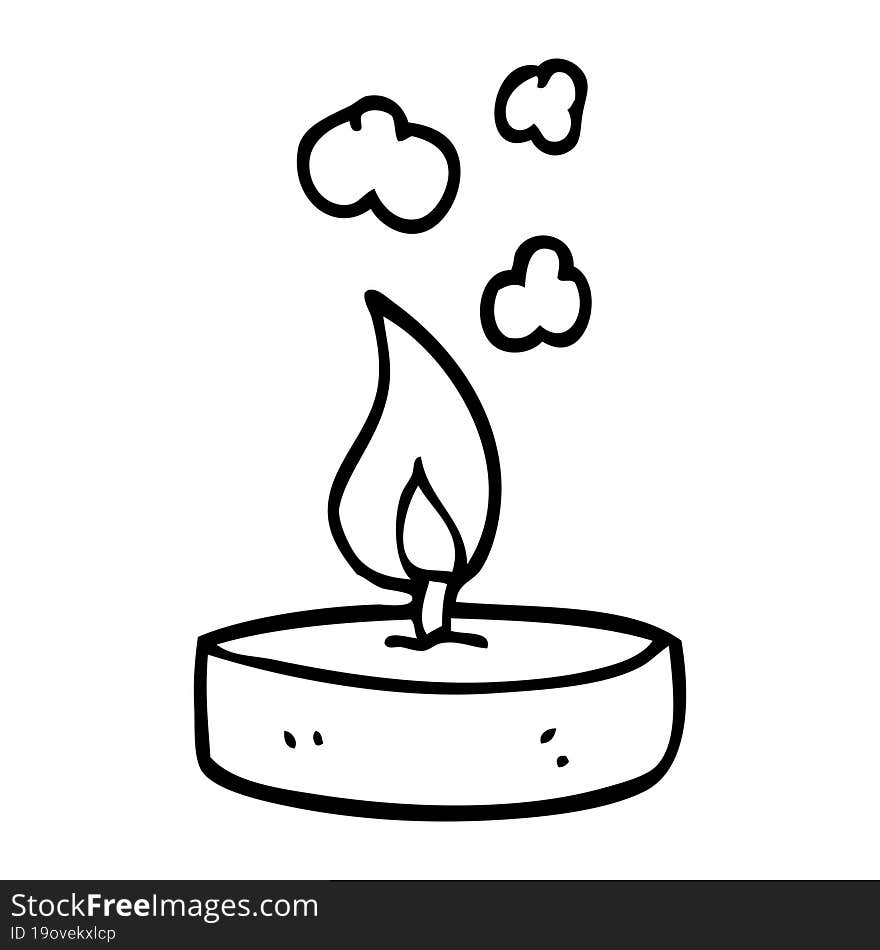 line drawing cartoon small candle