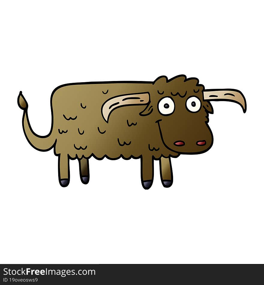 cartoon doodle hairy cow