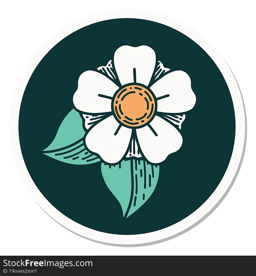 tattoo style sticker of a flower