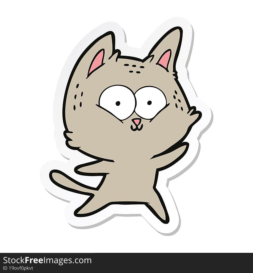 Sticker Of A Cartoon Cat