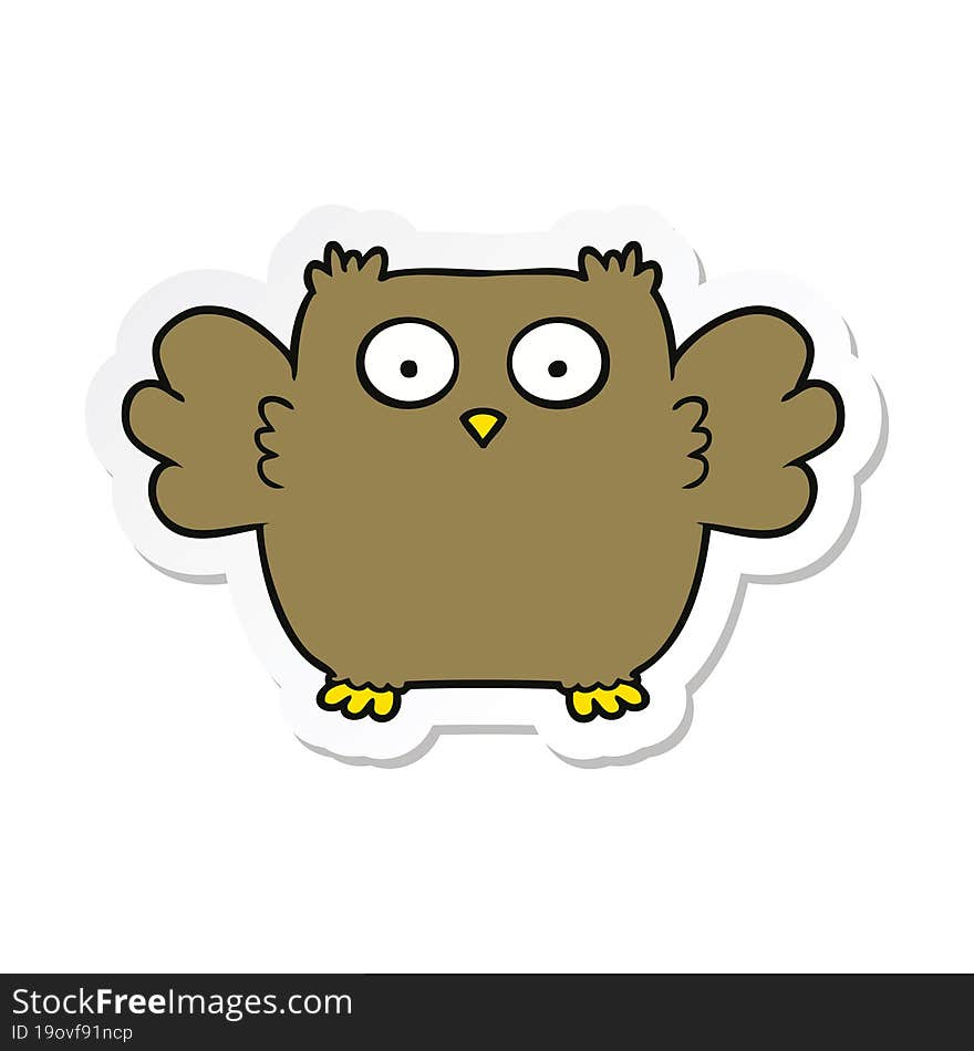 Sticker Of A Cute Cartoon Owl