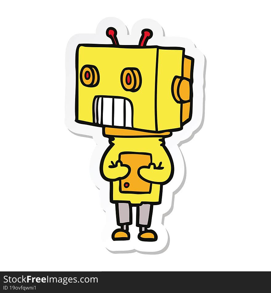 sticker of a cartoon robot