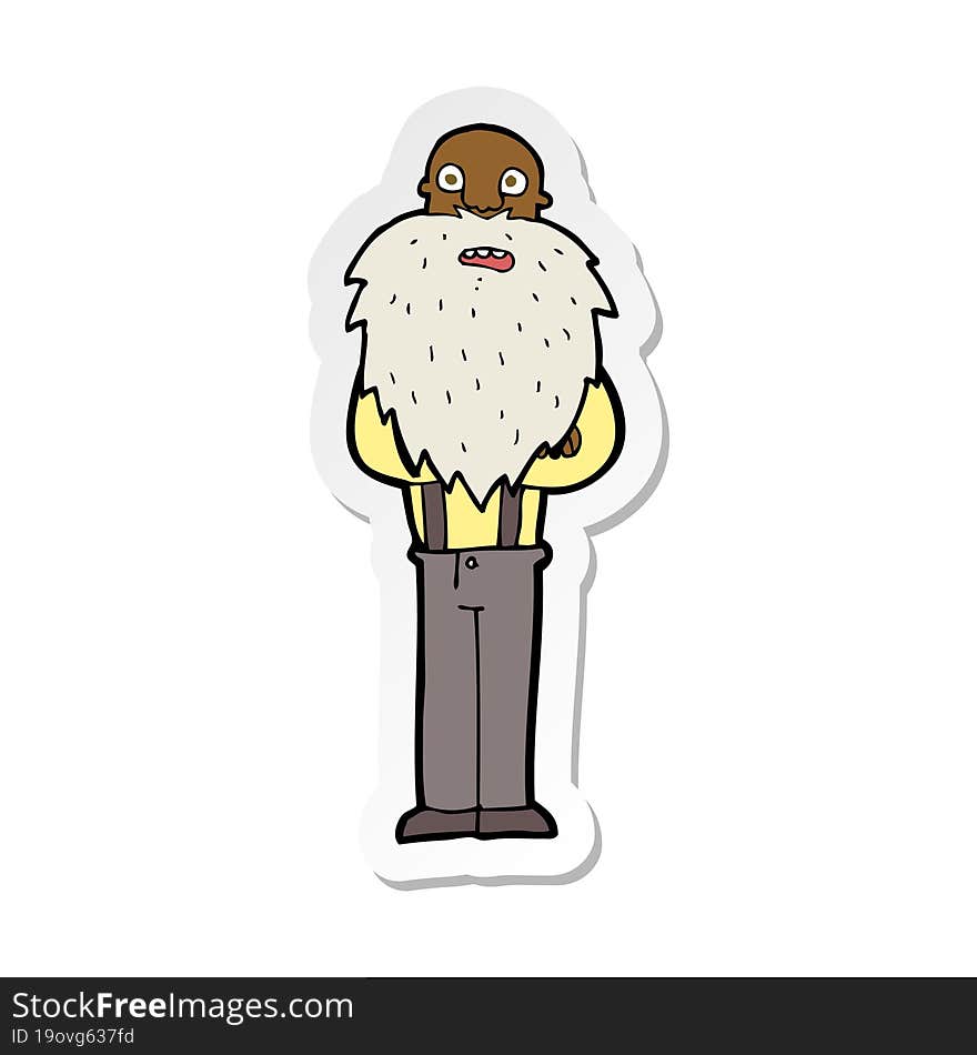 sticker of a cartoon bearded old man