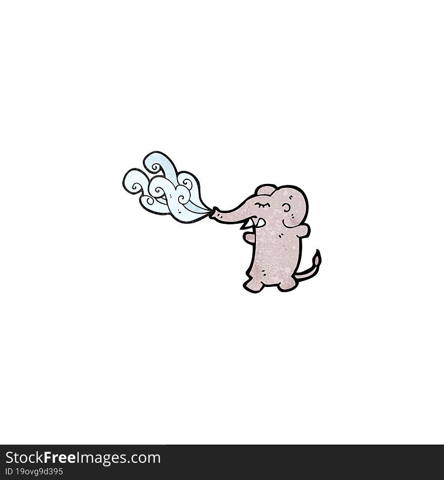 funny cartoon elephant squirting water