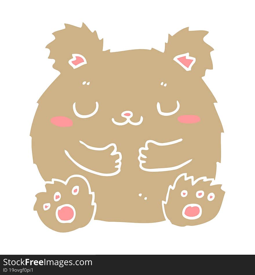 cute flat color style cartoon bear