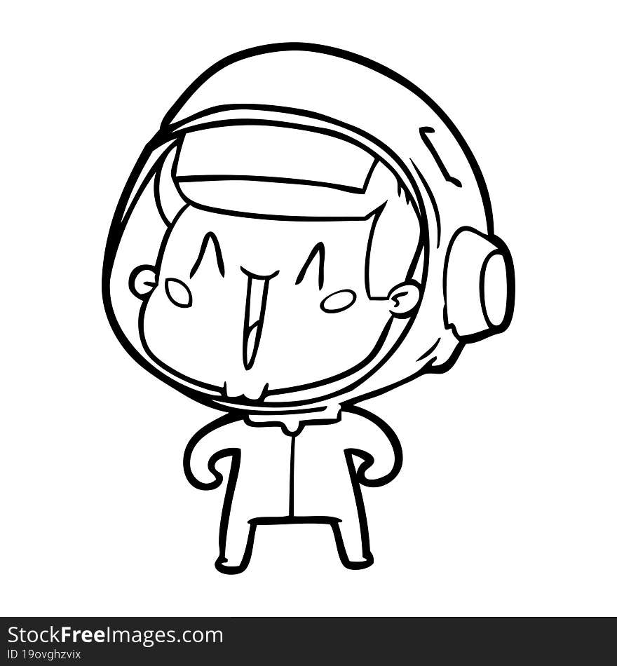 happy cartoon astronaut. happy cartoon astronaut