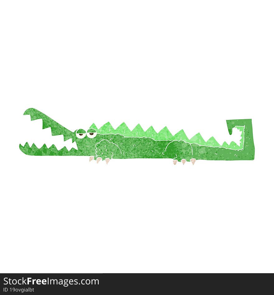 retro cartoon crocodile