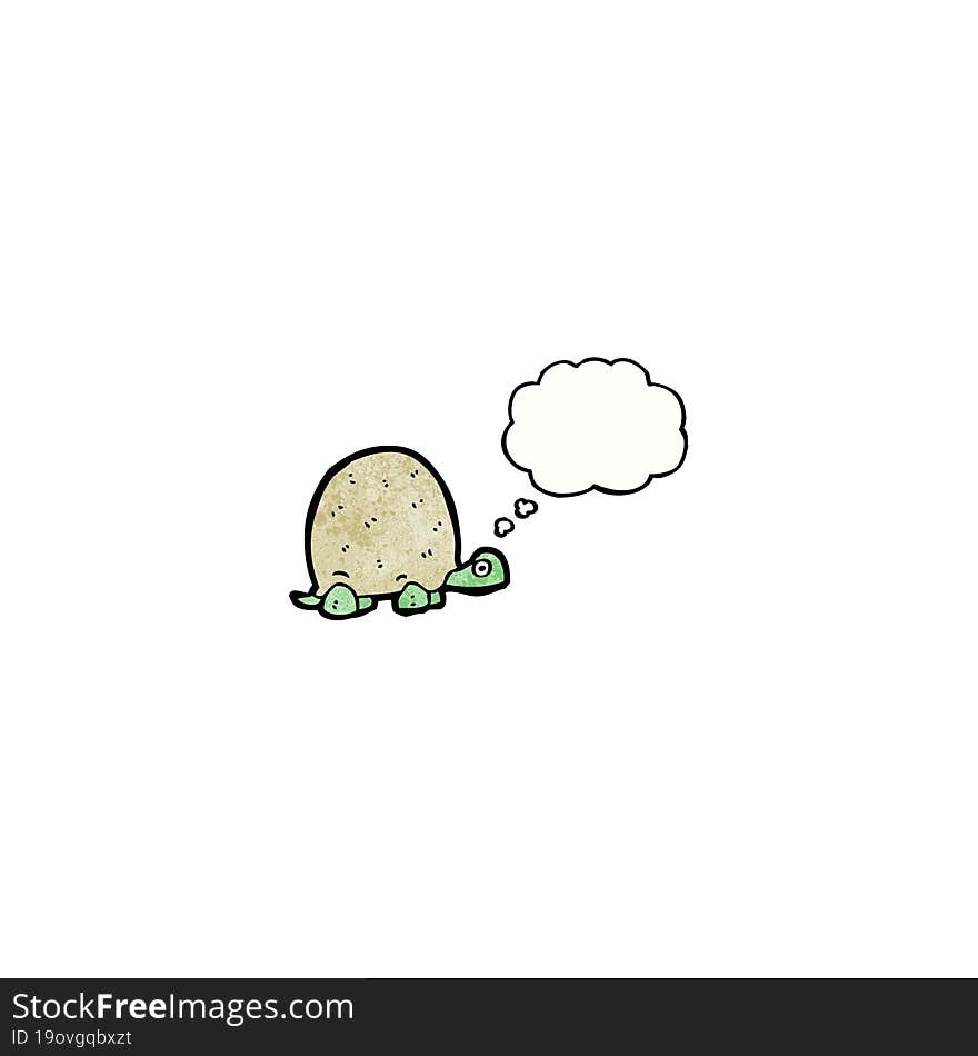 Cartoon Tortoise With Thought Bubble