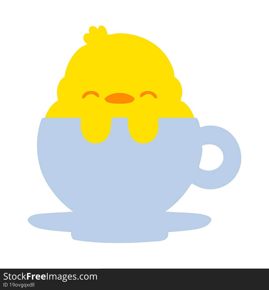 Cute Baby Bird In Tea Cup