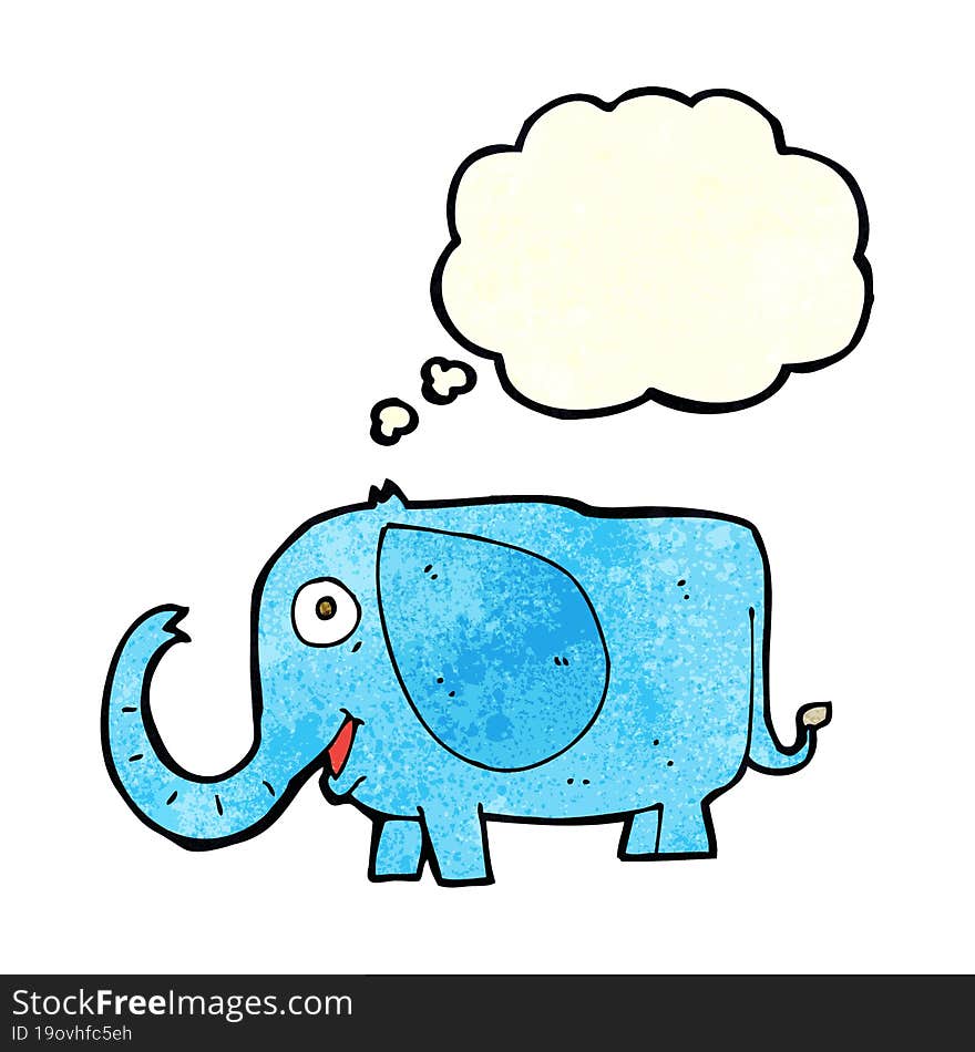 cartoon baby elephant with thought bubble