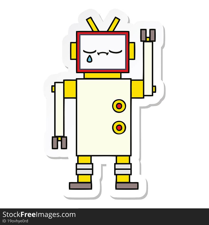 sticker of a cute cartoon robot