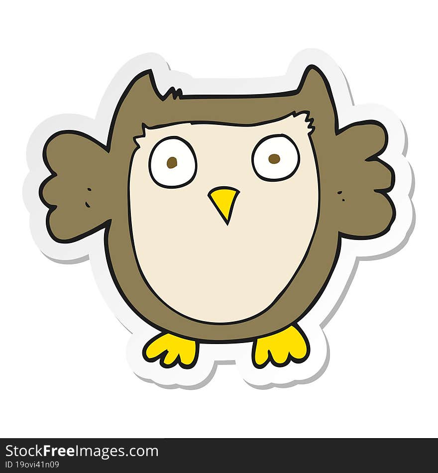 sticker of a cartoon owl