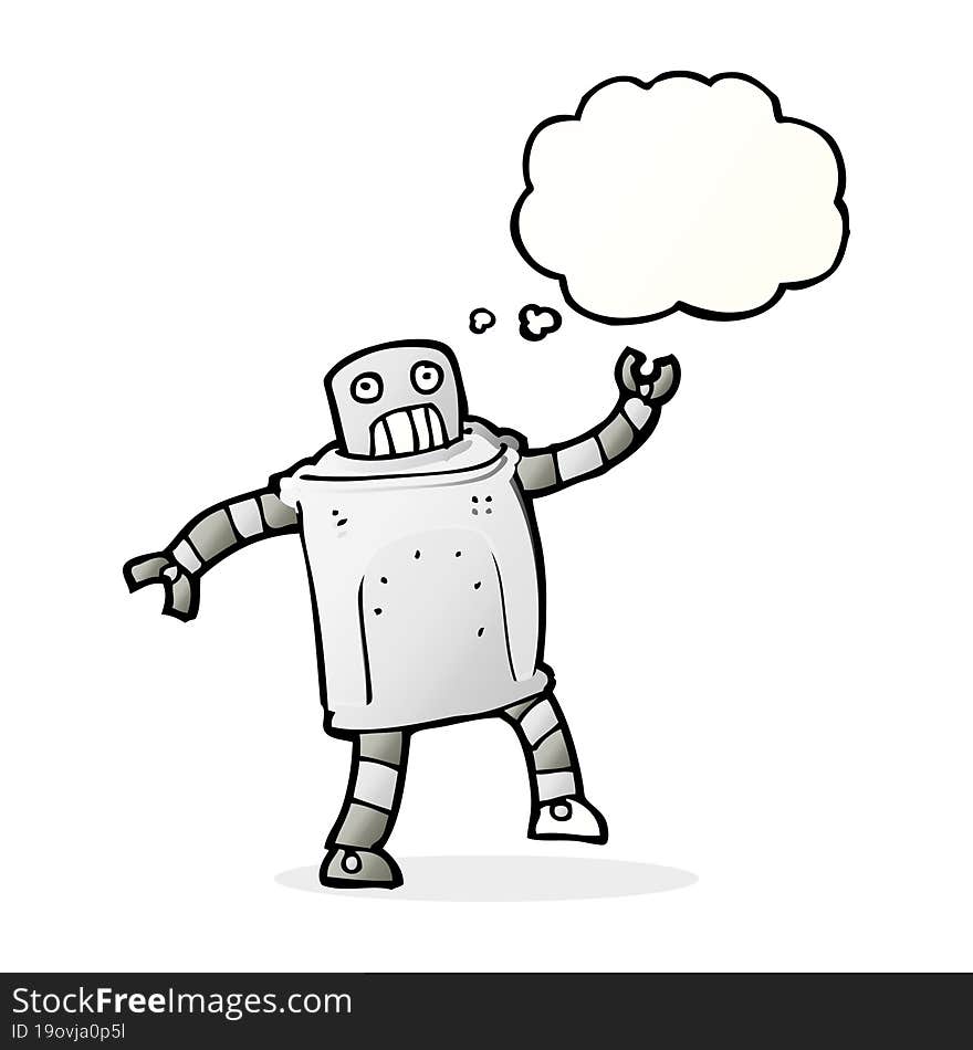 Cartoon Robot With Thought Bubble