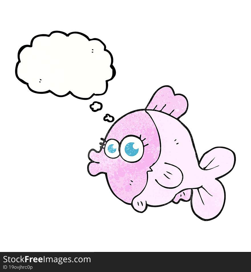 funny freehand drawn thought bubble textured cartoon fish with big pretty eyes. funny freehand drawn thought bubble textured cartoon fish with big pretty eyes