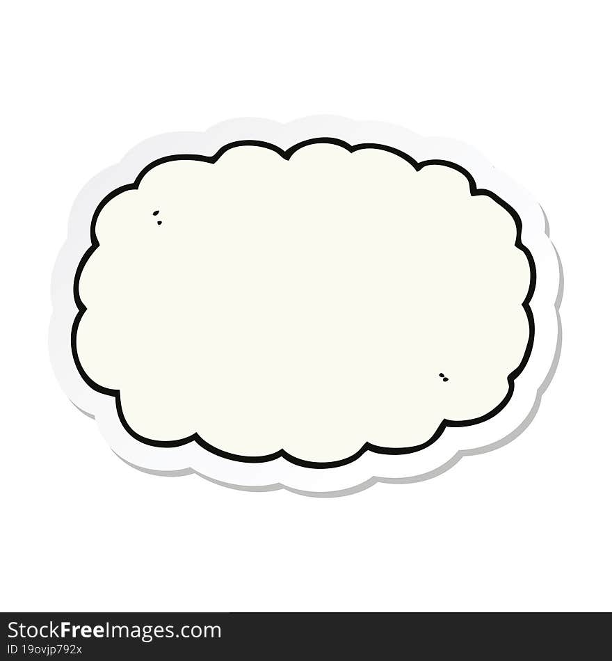 sticker of a cartoon cloud