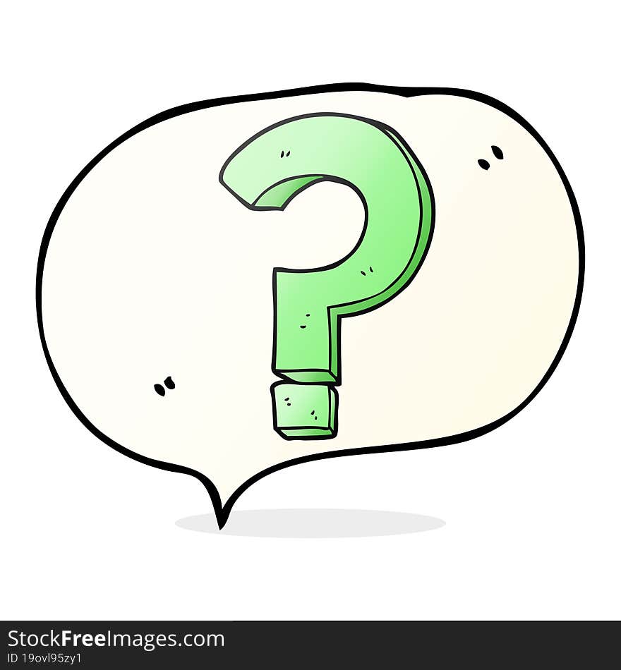 Speech Bubble Cartoon Question Mark