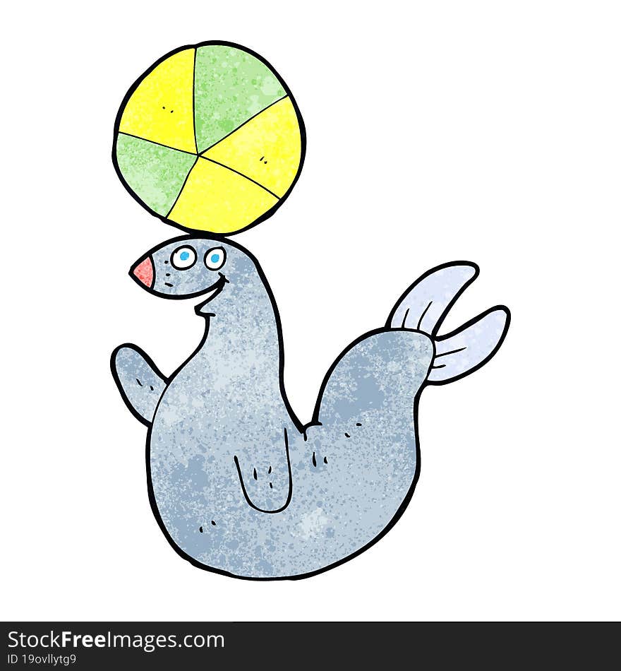 Cartoon Seal Balancing Ball