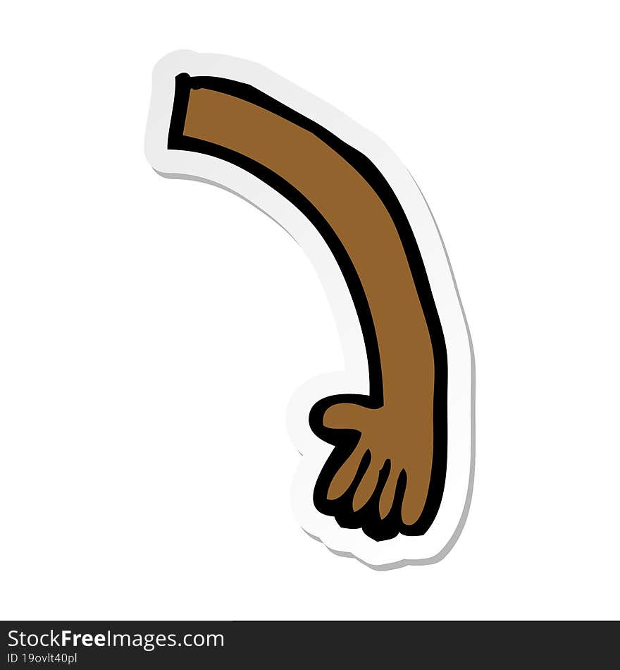 Sticker Of A Cartoon Arm