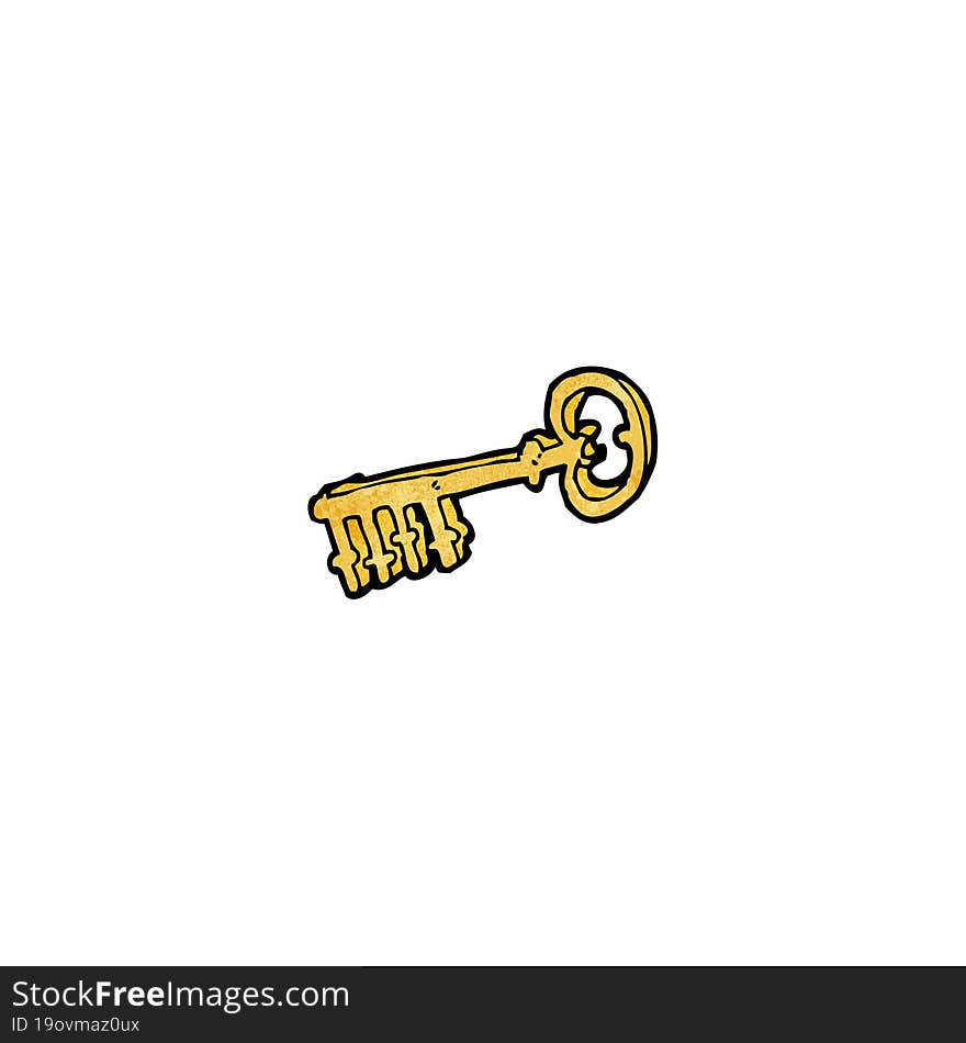 cartoon gold key