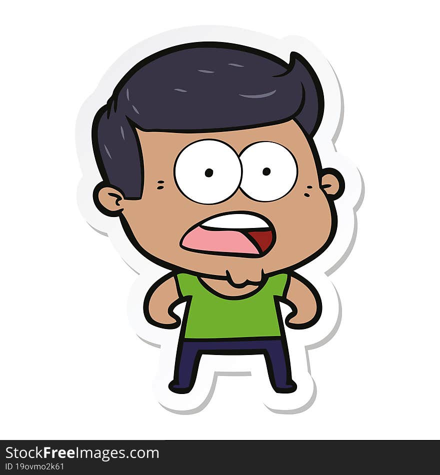 sticker of a cartoon shocked man