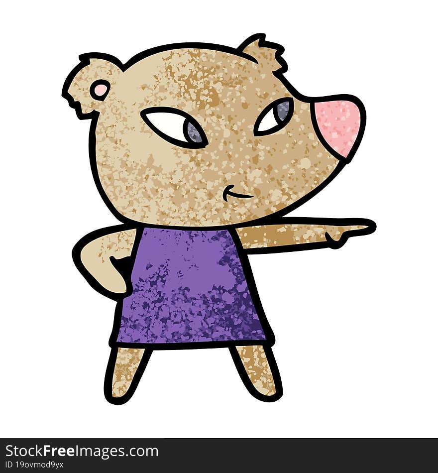 cute cartoon bear in dress. cute cartoon bear in dress