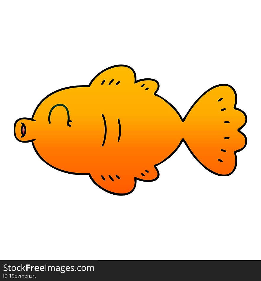 quirky gradient shaded cartoon fish