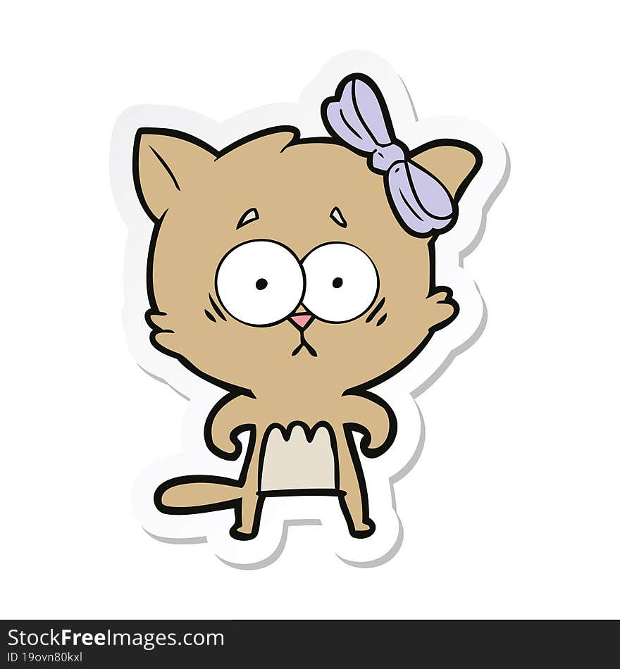 sticker of a cartoon cat