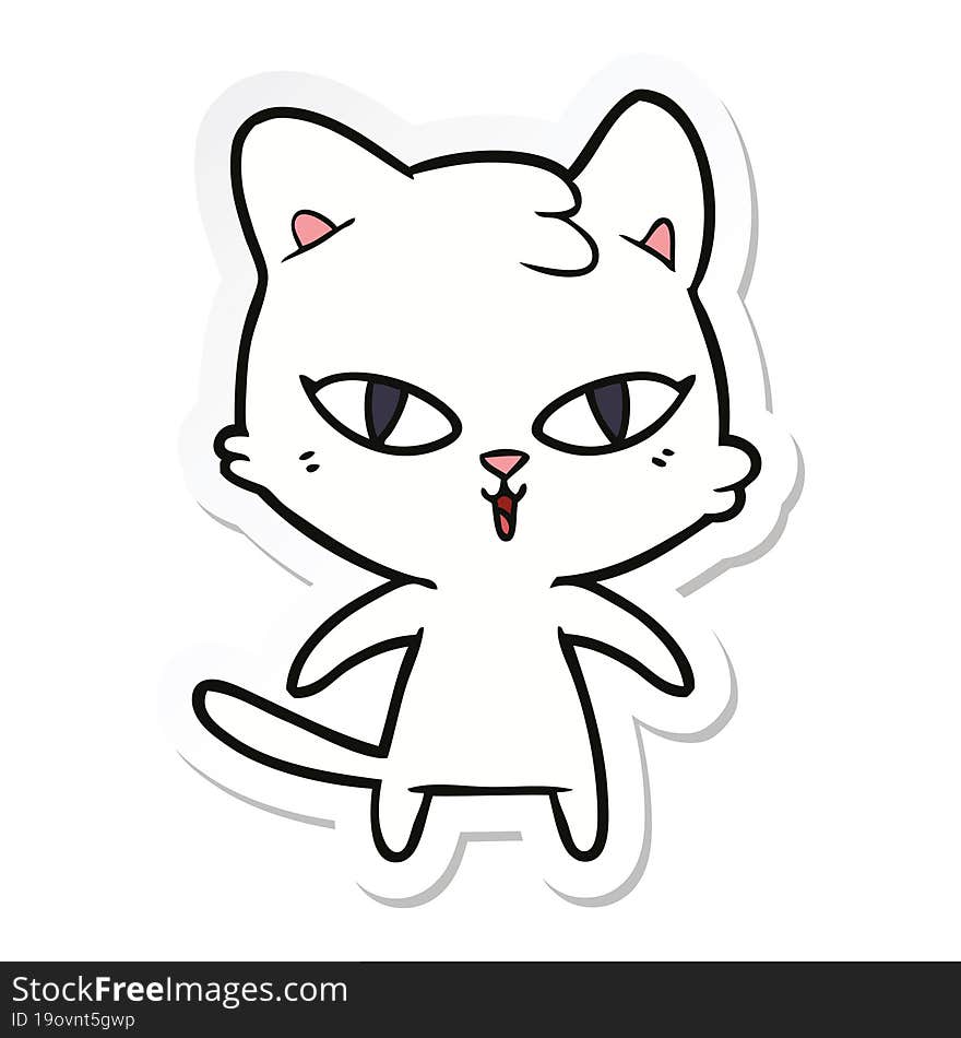 sticker of a cartoon cat