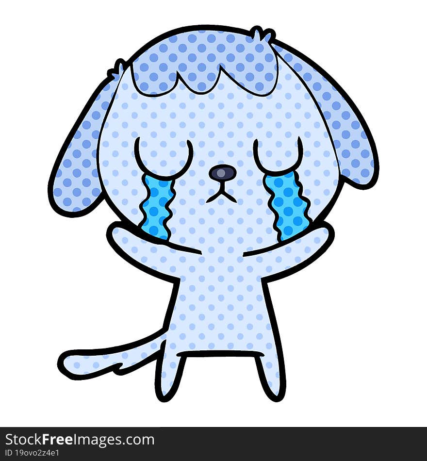 cute cartoon dog crying. cute cartoon dog crying