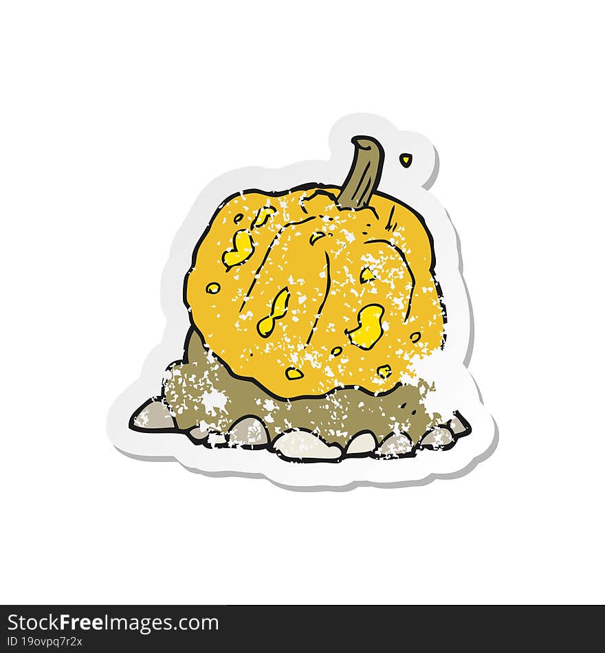 retro distressed sticker of a cartoon squash