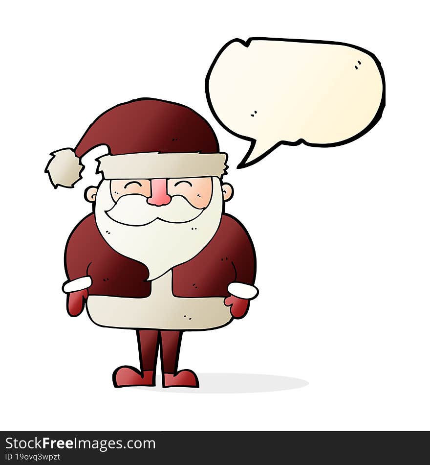 cartoon santa claus with speech bubble