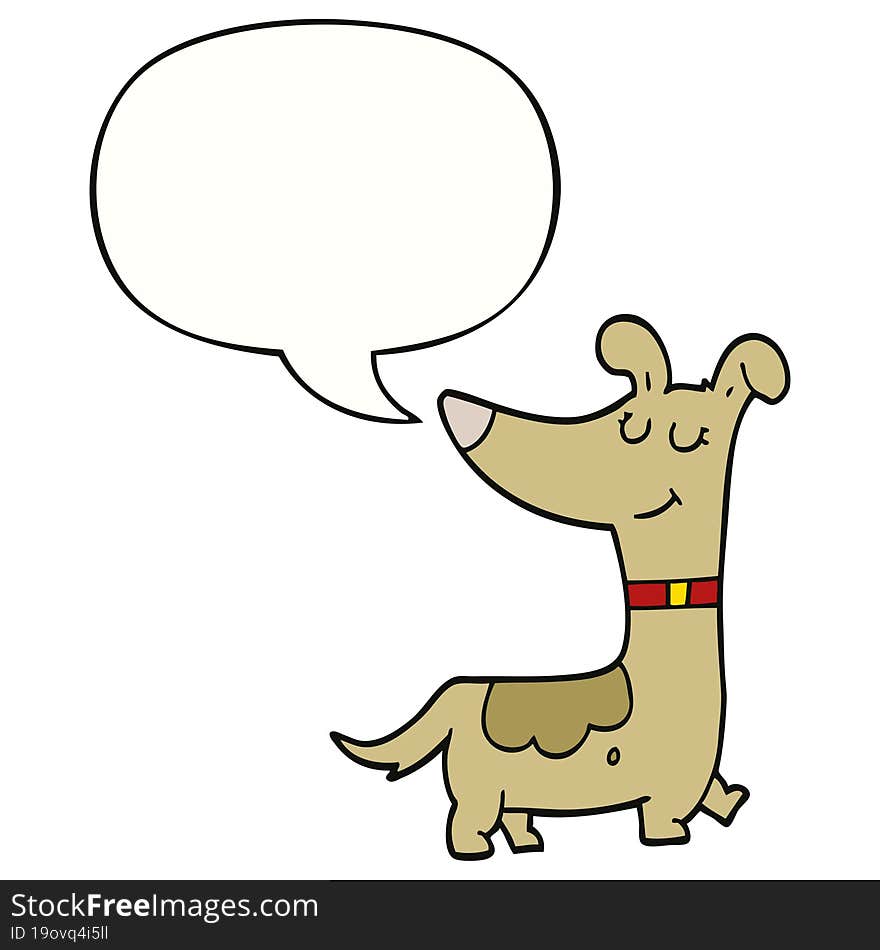 cartoon dog with speech bubble. cartoon dog with speech bubble