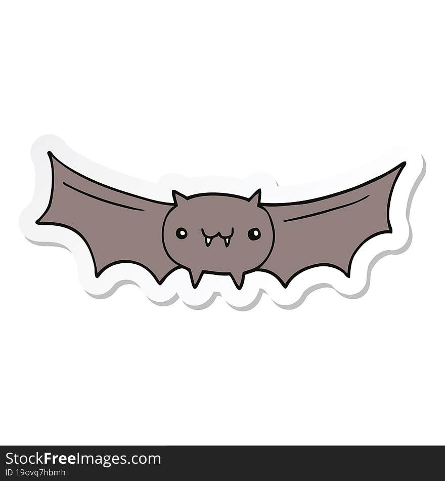 sticker of a cartoon vampire bat