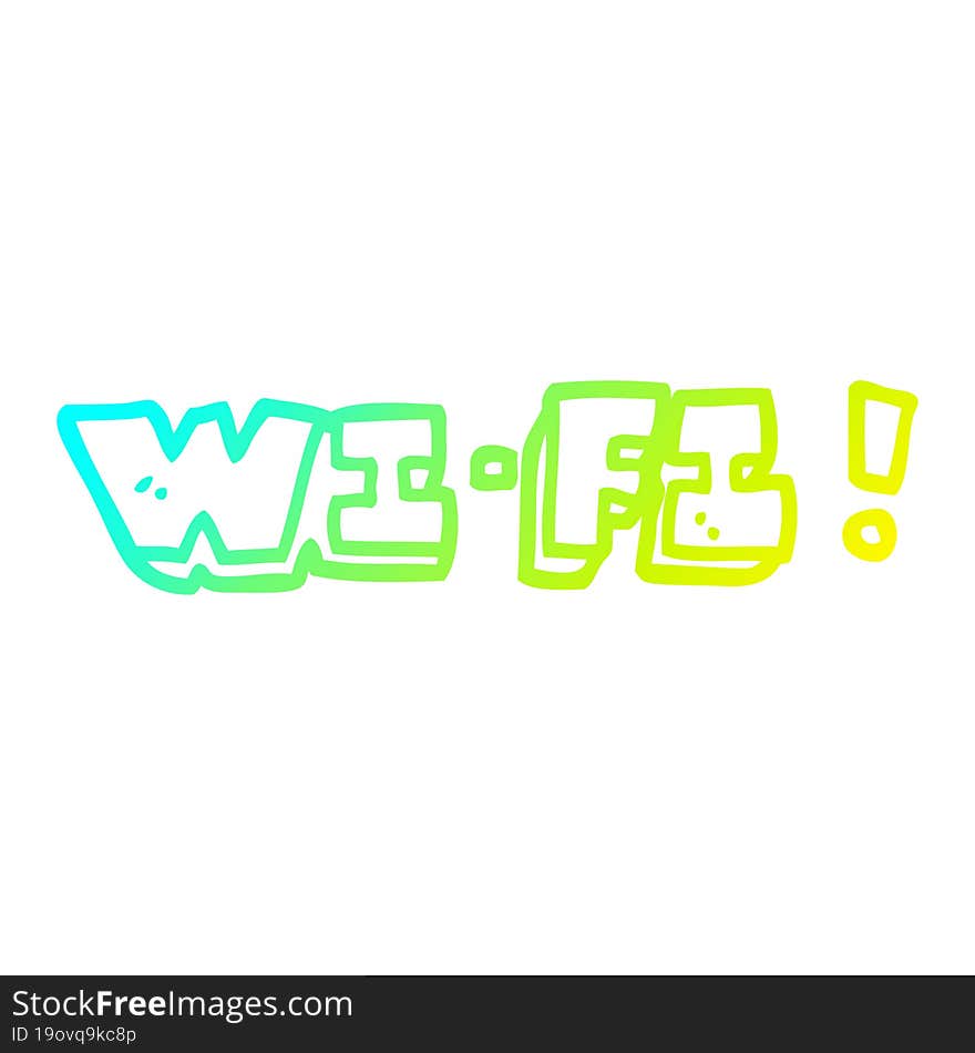 cold gradient line drawing cartoon wi fi