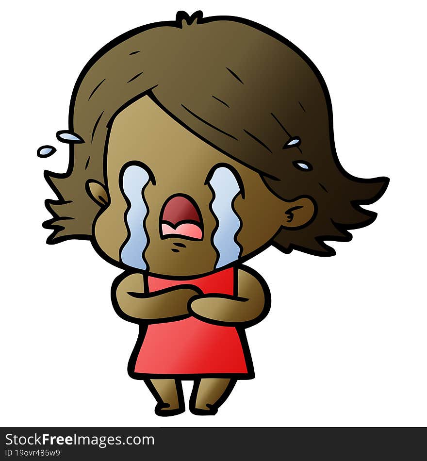 cartoon woman crying. cartoon woman crying