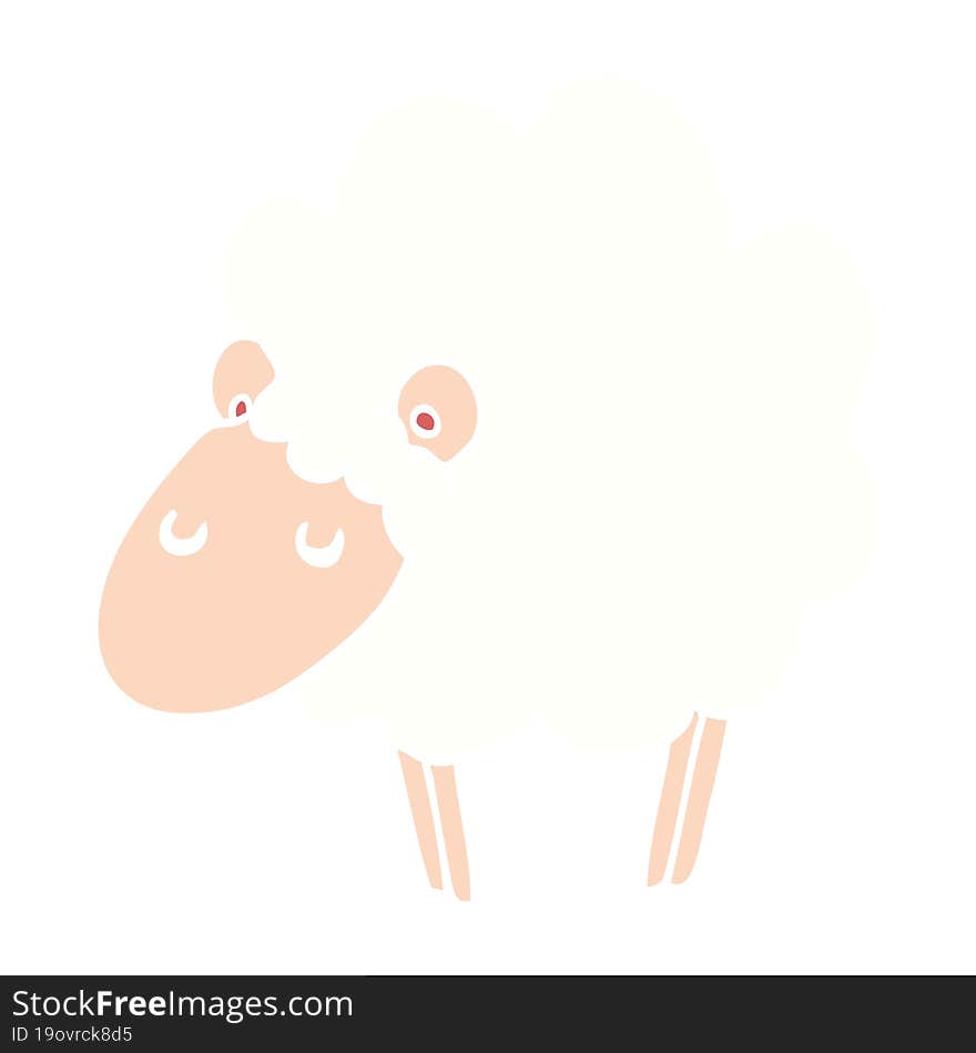 flat color style cartoon sheep