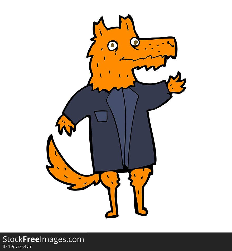 Cartoon Fox Businessman