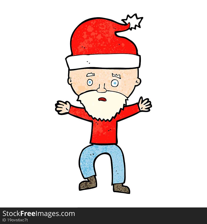 cartoon man getting ready for christmas. cartoon man getting ready for christmas