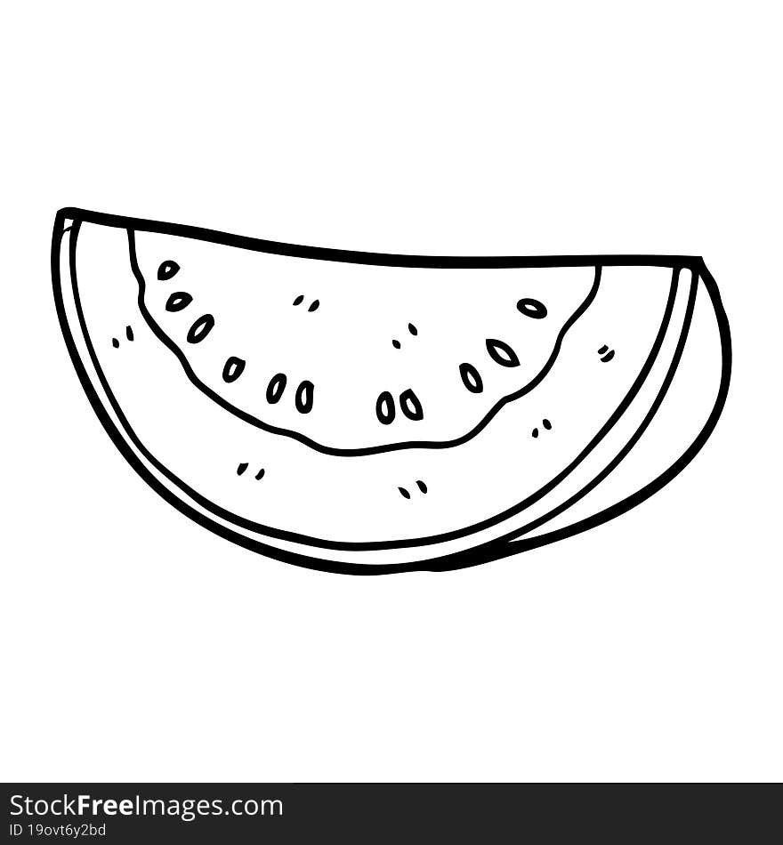 line drawing cartoon watermelon