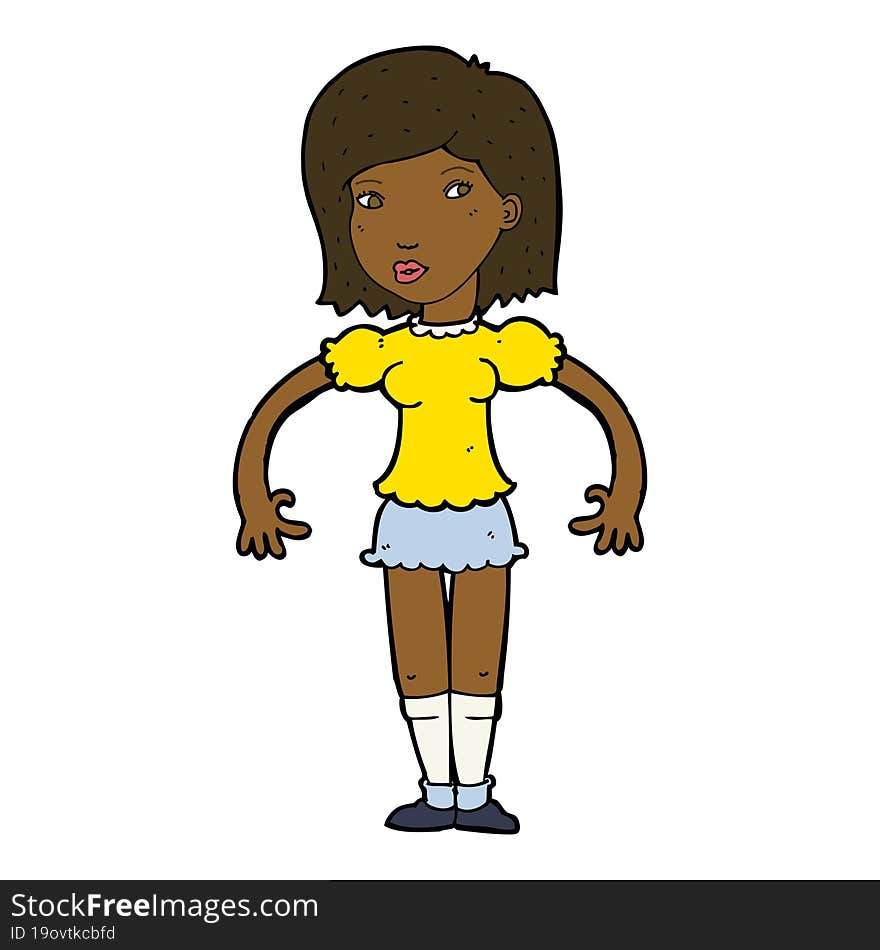 cartoon woman looking sideways