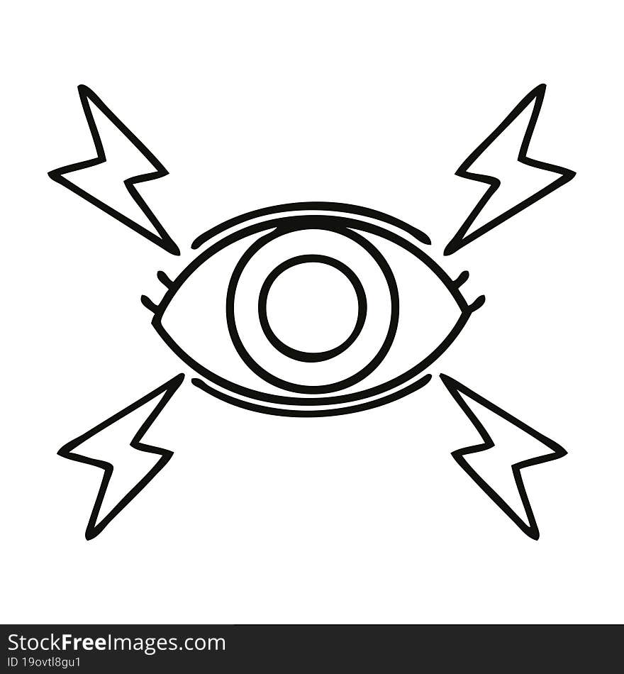 line drawing cartoon mystic eye