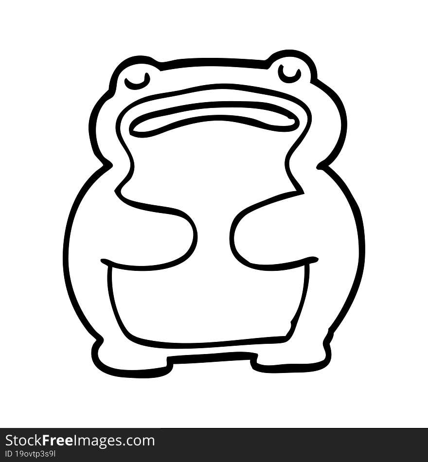 Funny Line Drawing Cartoon Frog